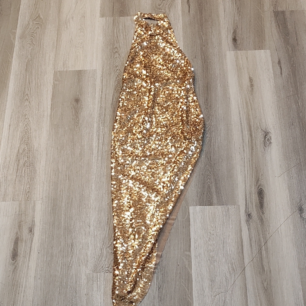 ***5/$25***Gold Sequin Evening Gown